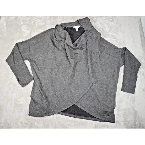 ATHLETA WOMEN'S CHARCOAL GRAY PURANA WRAP HOODIE SWEATSHIRT SWEATER Sz 1X - Picture 9 of 16